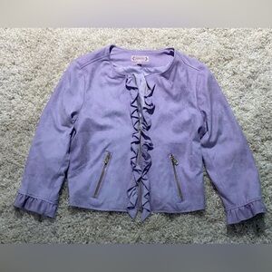 Nanette Lepore Lilac Faux Suede Jacket Sz 4